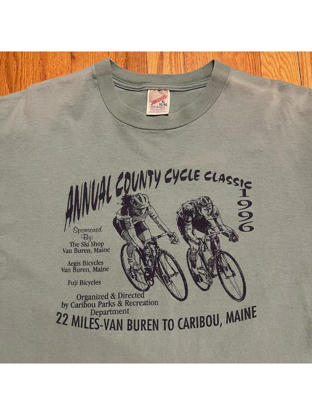 Vintage 1996 Biking Maine Promo Tee Cycling 100% CottonMADE IN USA Mens XL